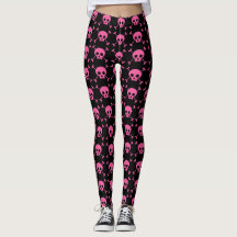 Goth Girl Pink Black Skulls Muster Cool