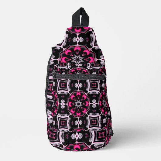 Goth Girl Pink Planet Print Cut Nähtasche Crossbody Bag (Vorderseite)