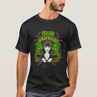 Goth Girl Pinup Psycho Girlfriend Horror Zombies T-Shirt