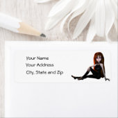 Goth Girl Rücksendeadressen-Aufklebers (Insitu)