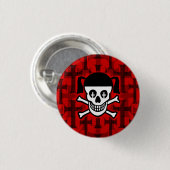 Goth Girl Skull & Crosses Button (Vorne & Hinten)