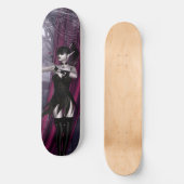 Goth-Girl-Spinnennetze Skateboard (Vorderseite)