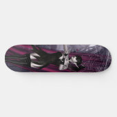 Goth-Girl-Spinnennetze Skateboard (Horizontal)