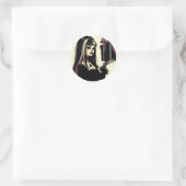 Goth Girl Spooky Gothic Weihnachten Runder Aufkleber (Tasche)