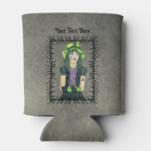 Goth Girl Tattoos Barbed Branch Frame Grunge Grau Dosenkühler (Rückseite)