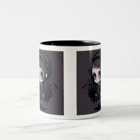 Goth Girl Zwei-Tonen-Tasse, 11 oz Zweifarbige Tasse (Mittel)