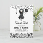 Goth Girls Halloween Kindergeburtstag Party Einladung (Stehend Vorderseite)