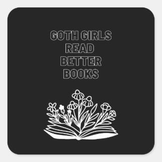 Goth-Girls lesen bessere Bücher Quadratischer Aufkleber
