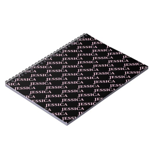 Goth Girly Pink & Black Name Feminine Office Notizblock (Linke Seite)