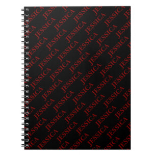 Goth Girly Rot & Schwarz Name Weiblich Büro Notizblock