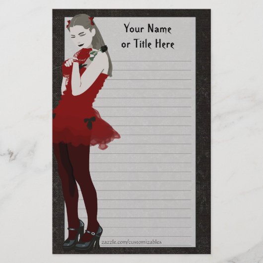 Goth Girly Stationery Briefpapier (Vorderseite)