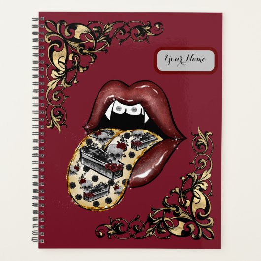 Goth Glam Tongue Out Planner Planer (Vorderseite)