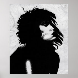 Goth Goddess Portrait Original Art Poster Print