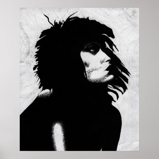 Goth Goddess Portrait Original Art Poster Print (Vorne)