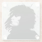 Goth Goddess Portrait Originelle Kunst Schwarz-wei Glasuntersetzer (Rückseite)