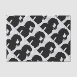 Goth Goddess Portrait Originelle Kunst Schwarz-wei Seidenpapier