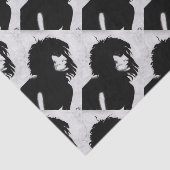 Goth Goddess Portrait Originelle Kunst Schwarz-wei Seidenpapier (Ausschnitt)