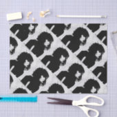 Goth Goddess Portrait Originelle Kunst Schwarz-wei Seidenpapier (Handwerk)