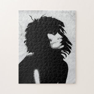 Goth Goddess Woman Portrait Iconic Fashion Art Puzzle