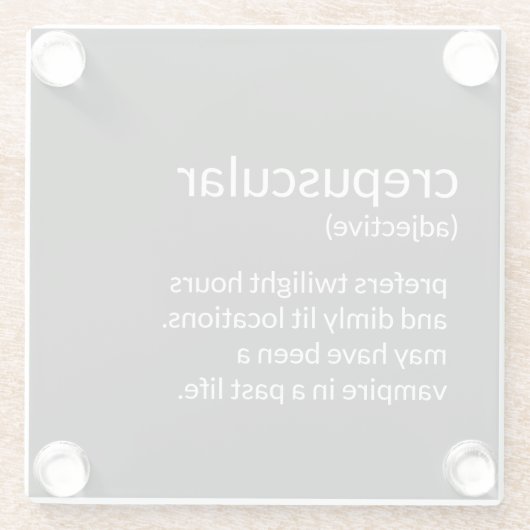 Goth Gothic Crepuscular Definition Vampire Theme Glasuntersetzer (Rückseite)