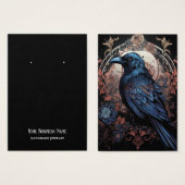 Goth Gothic Raven Crow Bird Earring Display Card (Vorne & Hinten)
