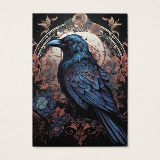 Goth Gothic Raven Crow Bird Earring Display Card (Rückseite)
