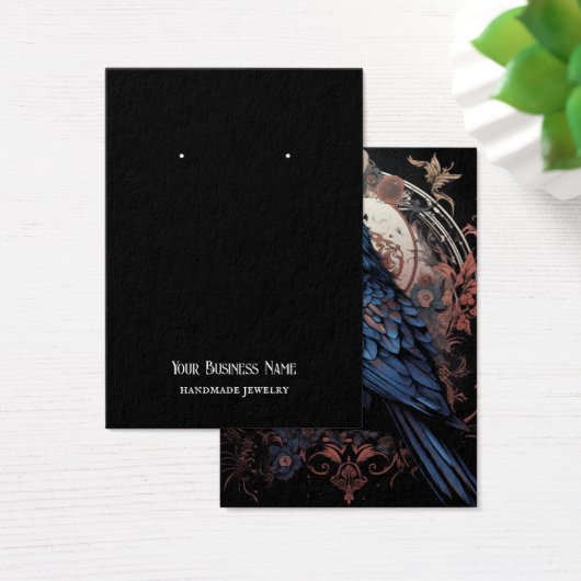 Goth Gothic Raven Crow Bird Earring Display Card (Schreibtisch)
