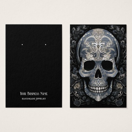 Goth Gothic Skull Earring Display Card (Vorne & Hinten)