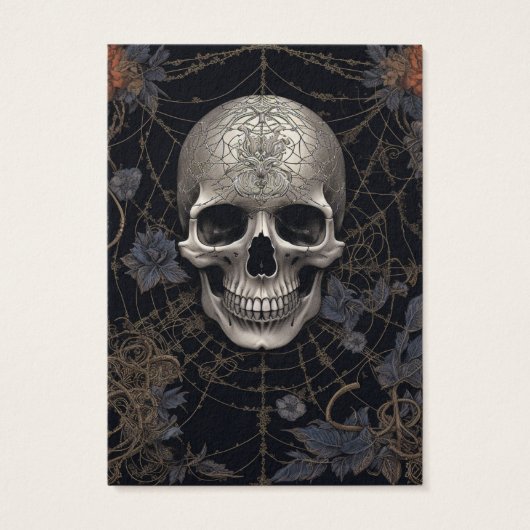 Goth Gothic Skull Spiderweb Earring Display Card (Rückseite)