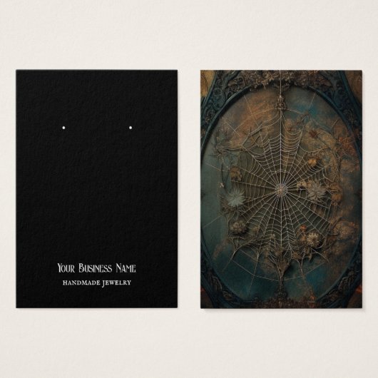 Goth Gothic Spiderweb Earring Display Card (Vorne & Hinten)