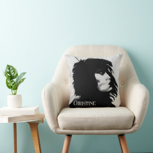 Goth Göttin Frau Porträt Ikonische Modekunst Kissen