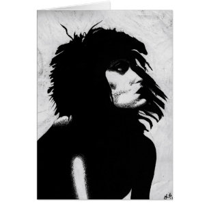 Goth Göttin Frau Porträt Mode Art Karte