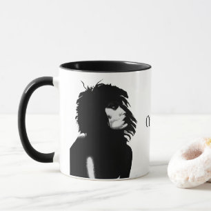 Goth Göttin Porträt Original Kunst Schwarz Weiß Tasse