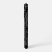 Goth Gray Ornament mit Skull iPhone 16 Hülle (Linke Seite)