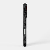 Goth Gray Ornament mit Skull iPhone 16 Hülle (Rechte Seite)