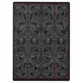 Goth Gray Ornament mit Skull Klemmbrett (Rückseite)