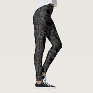 Goth Gray Ornament mit Skull Leggings