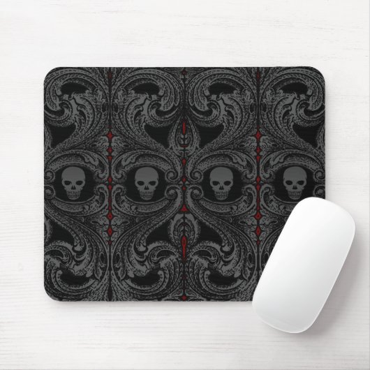 Goth Gray Ornament mit Skull Mousepad (Mit Mouse)
