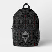Goth Gray Ornament mit Skull Personalisiert Bedruckter Rucksack (Vorderseite)