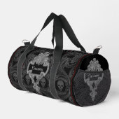 Goth Gray Ornament mit Skull Personalisiert Duffle Bag (Rechte Ecke)