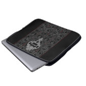 Goth Gray Ornament mit Skull Personalisiert Laptopschutzhülle (Vorne Knopf)