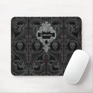 Goth Gray Ornament mit Skull Personalisiert Mousepad