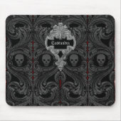 Goth Gray Ornament mit Skull Personalisiert Mousepad (Vorne)