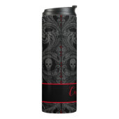 Goth Gray Ornament mit Skull Personalisiert Thermosbecher (Nach links gedreht)