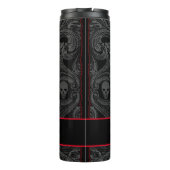 Goth Gray Ornament mit Skull Personalisiert Thermosbecher (Rückseite)