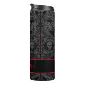 Goth Gray Ornament mit Skull Personalisiert Thermosbecher (Nach rechts gedreht)