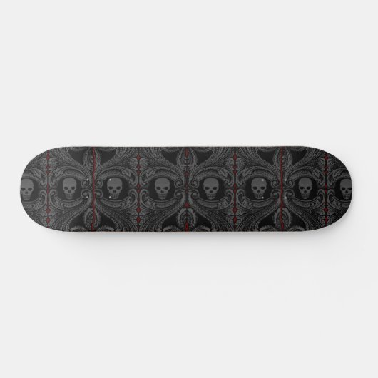 Goth Gray Ornament mit Skull Skateboard (Horizontal)