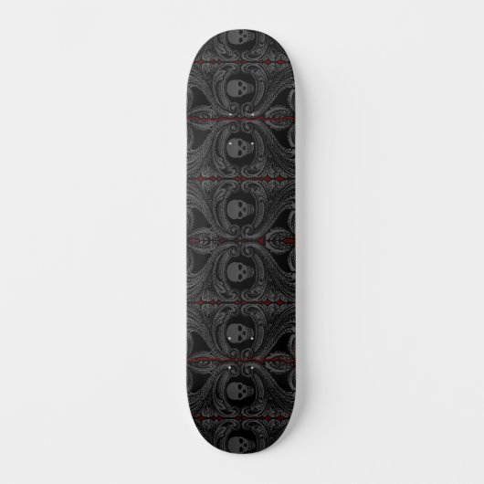 Goth Gray Ornament mit Skull Skateboard (Vorderseite)