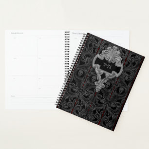 Goth Gray Ornament & Skull personalisieren Planer