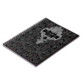 Goth Gray Ornament & Skull Spellbook personalisier Notizblock (Linke Seite)
